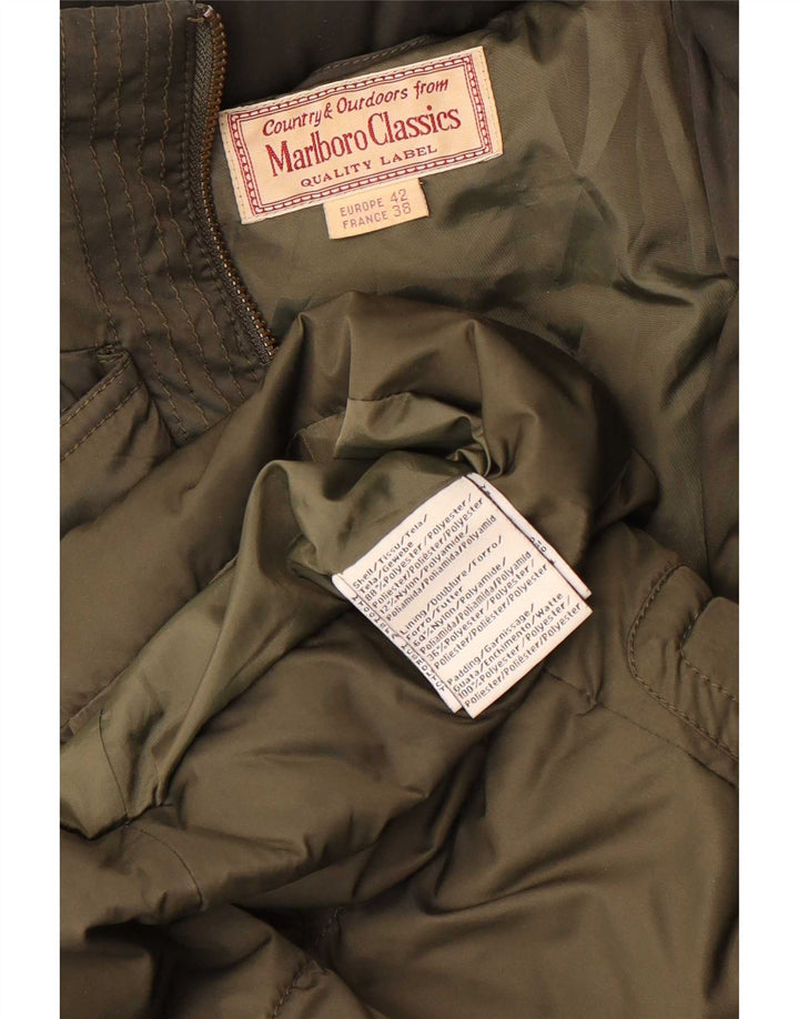 Marlboro Classics Damski płaszcz z kapturem i ociepleniem, EU 38, średni poliester khaki