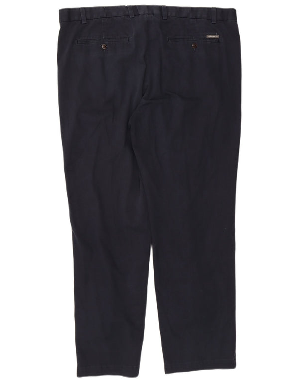 Męskie proste spodnie chino Eddie Bauer W42 L32 Granatowa bawełna