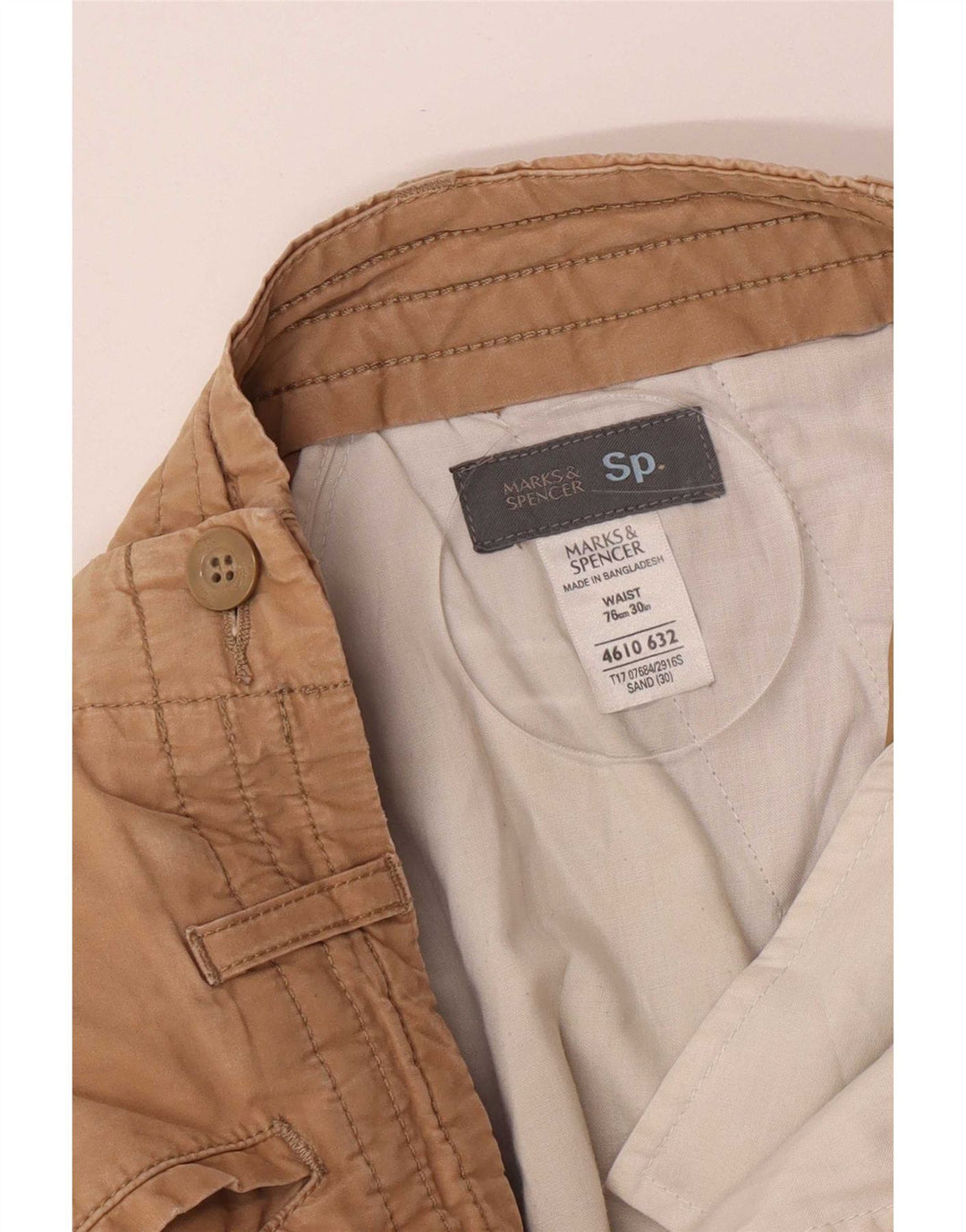 Marks & Spencer Męskie bermudy Cargo W30 Średni beż, bawełna