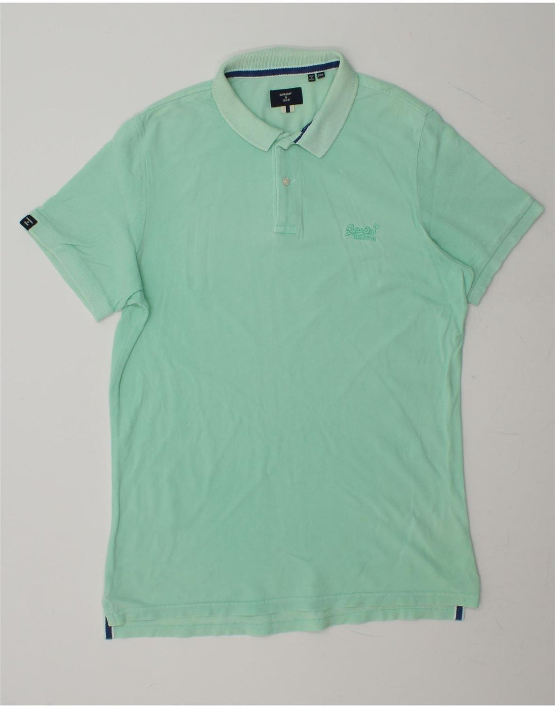 SUPERDRY Mens Polo Shirt 2XL Green Cotton Vintage Superdry and Second-Hand Superdry from Messina Hembry 