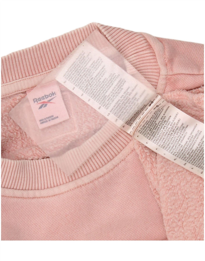Damska bluza Reebok Crop Oversized Sweter UK 14 Średni Różowy Bawełna