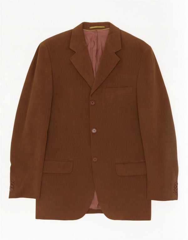 Męska marynarka zapinana na 3 guziki Massimo Dutti EU 46, mała, brązowa, bawełniana