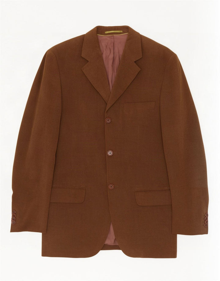 Męska marynarka zapinana na 3 guziki Massimo Dutti EU 46, mała, brązowa, bawełniana