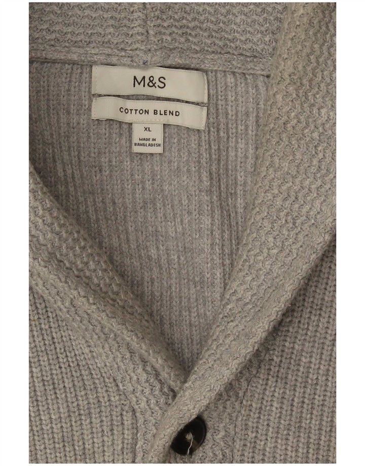 Marks & Spencer Męski sweter rozpinany XL, szary, bawełniany