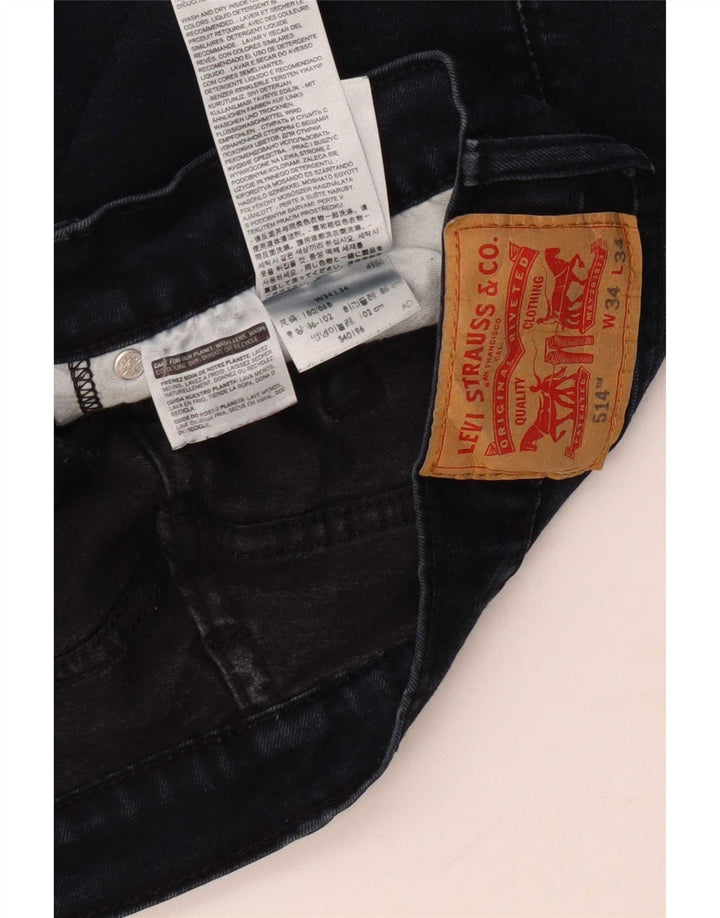 Męskie dżinsy Levi's 514 Straight W34 L34 Granatowa bawełna