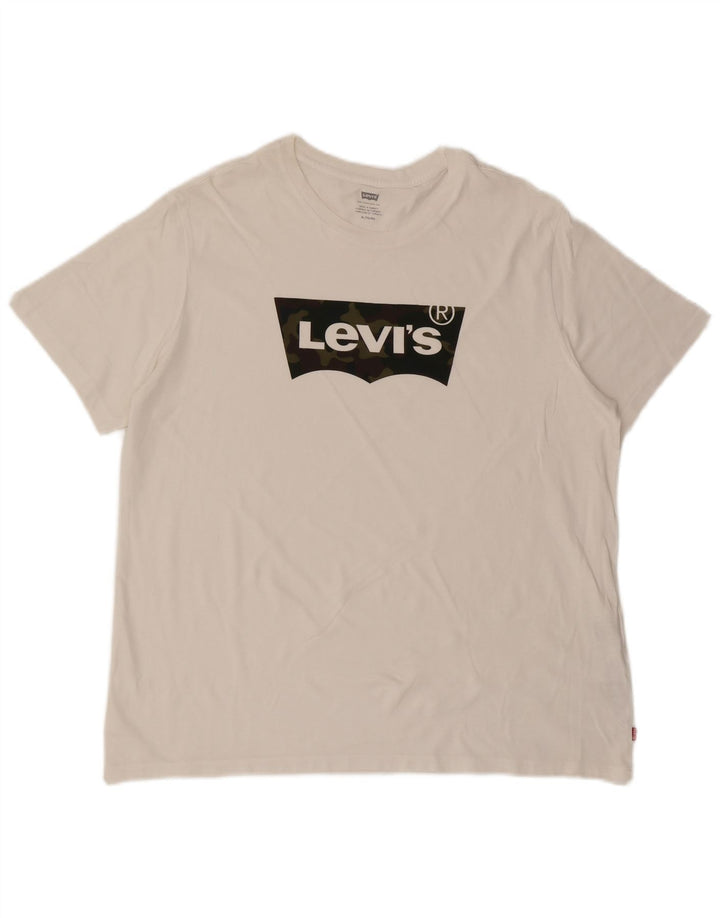 Męska koszulka z grafiką Levi's Top XL, biała bawełna