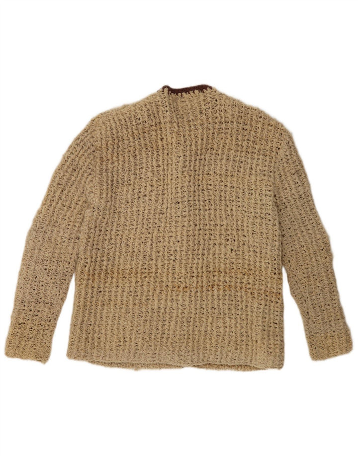 Sweter damski w stylu vintage, UK 14, średni beż, blok kolorów