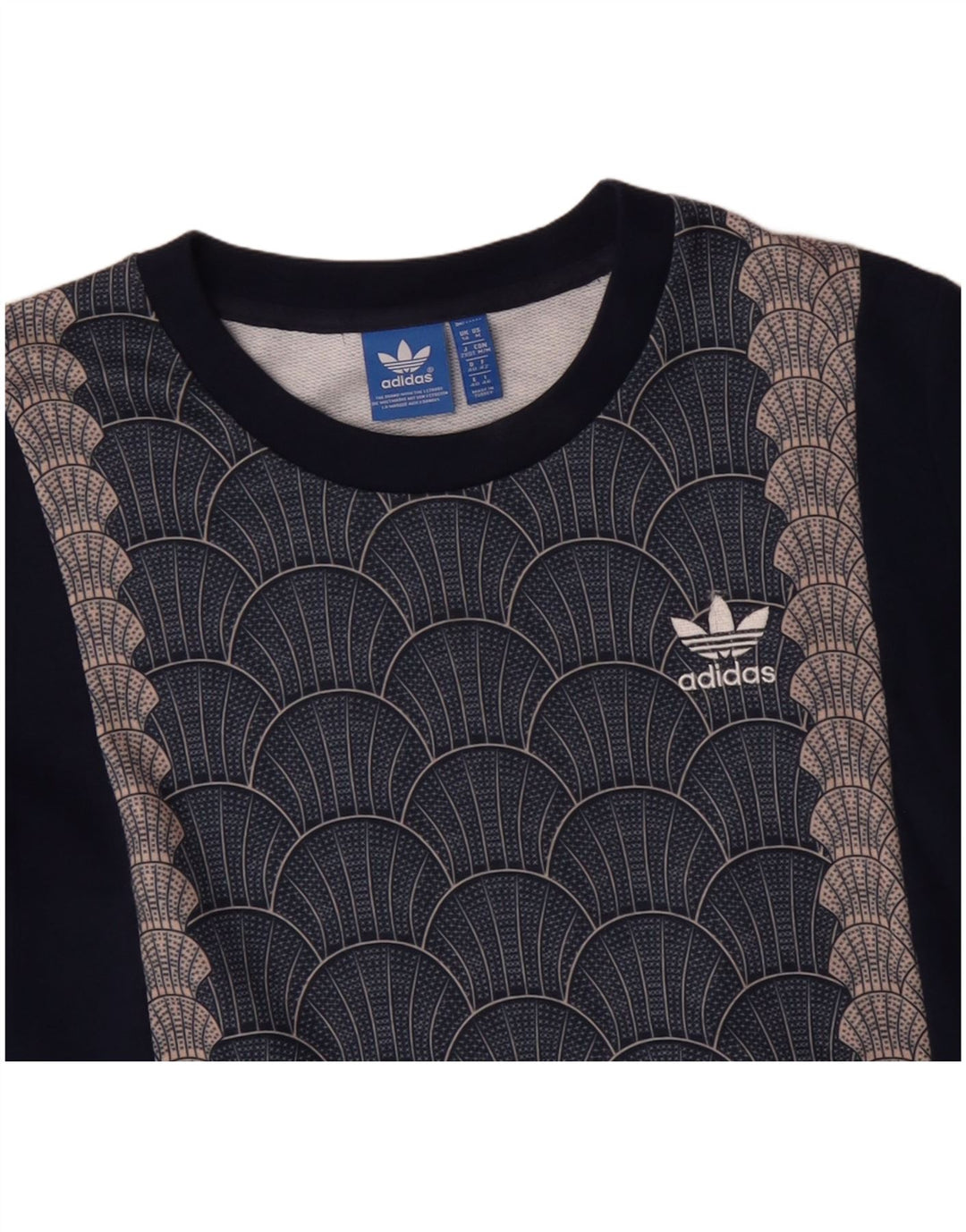Damska bluza ADIDAS Graphic Jumper UK 14 Średni granatowy geometryczny