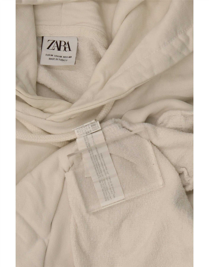 Męski sweter z kapturem Zara, średni, biały, bawełniany