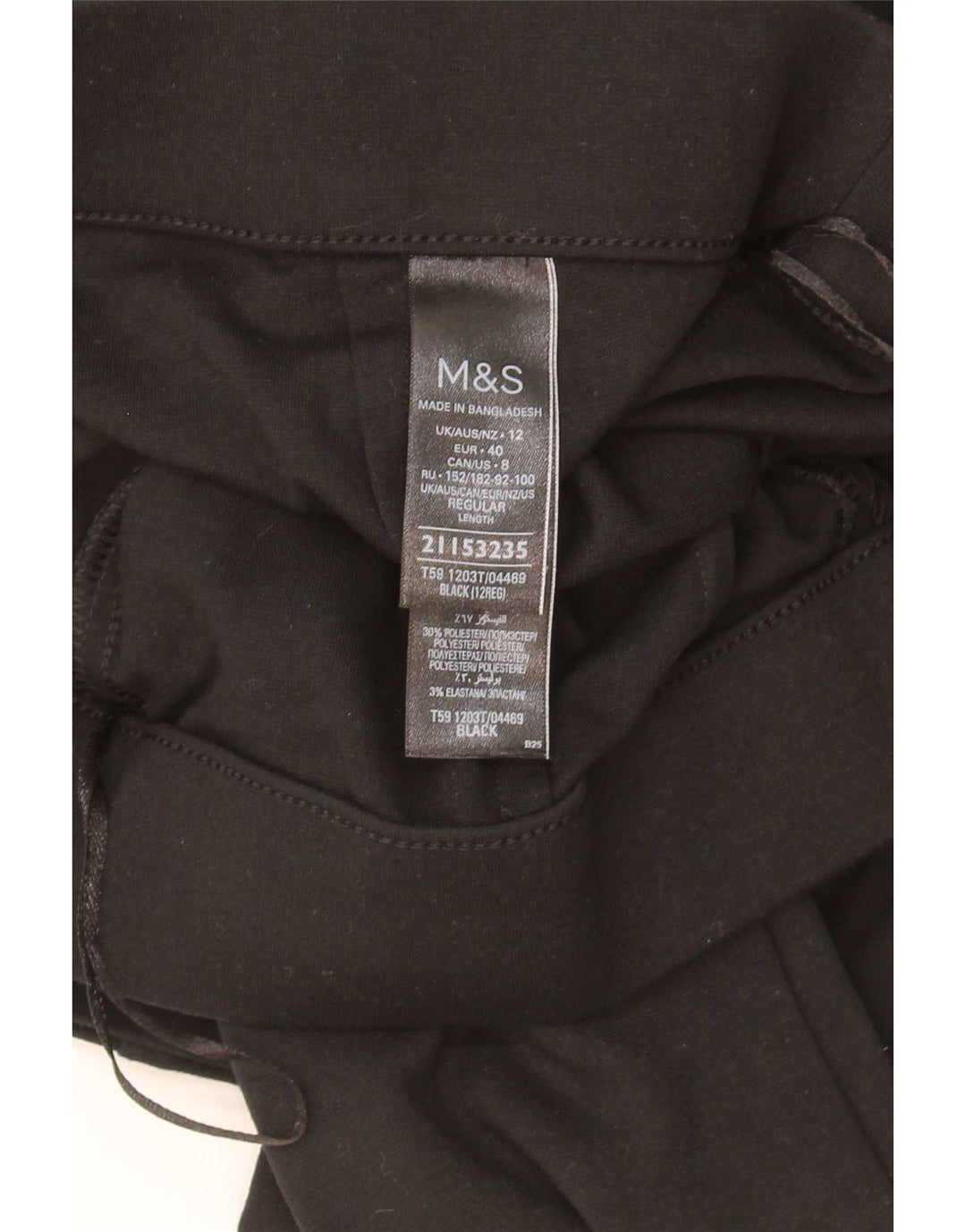 Spodnie damskie Marks & Spencer Bootcut UK 12 Medium W30 L29 Czarne