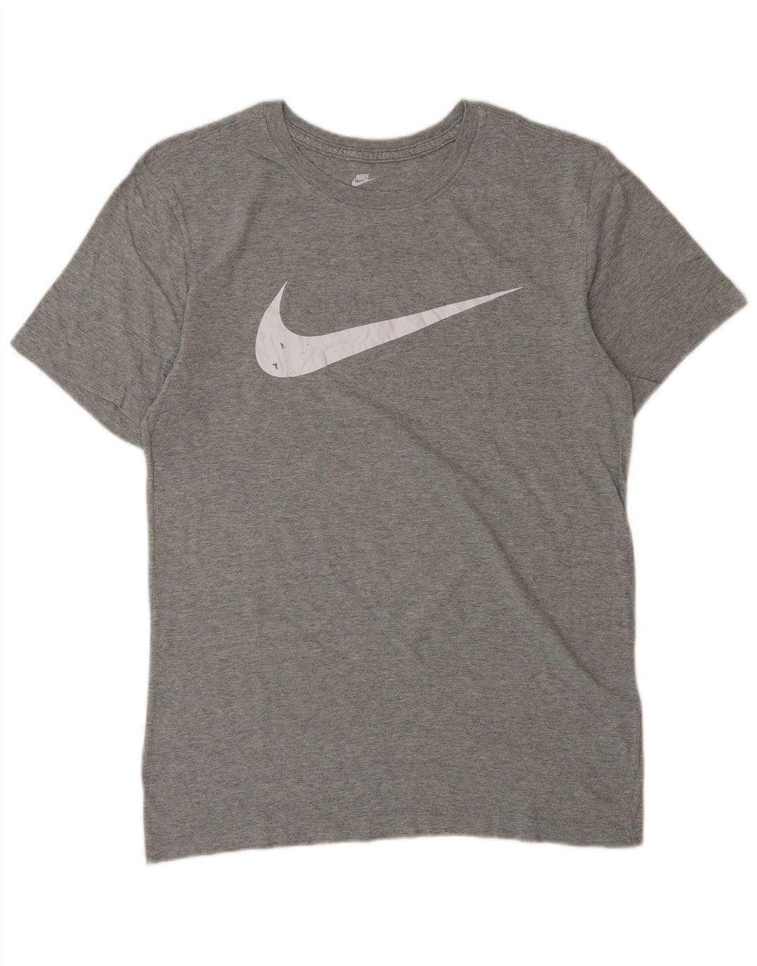 Męski T-shirt z grafiką Nike, mały, szary, bawełniany