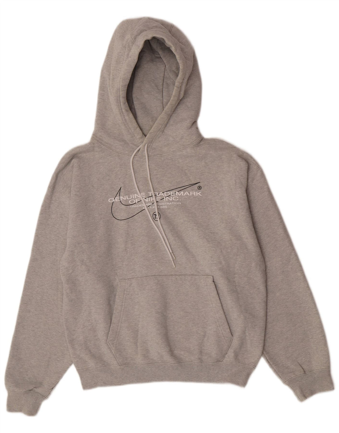Męski sweter z kapturem Nike z grafiką, mały, szary, bawełniany