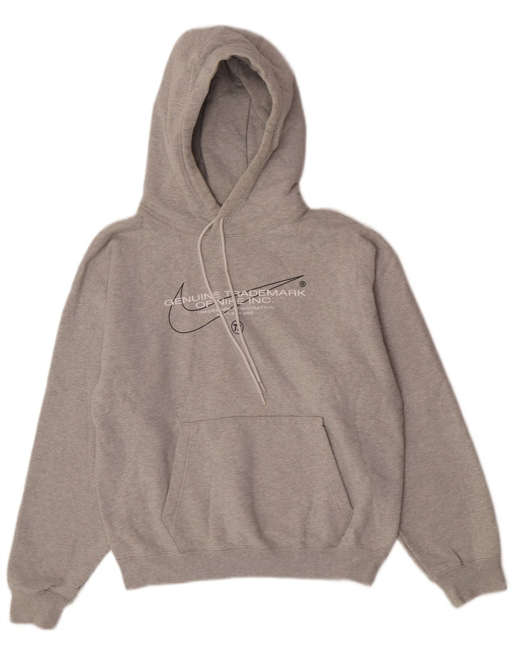 Męski sweter z kapturem Nike z grafiką, mały, szary, bawełniany