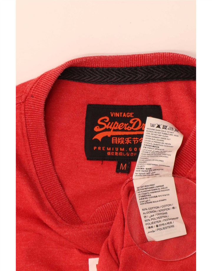 Męski T-shirt z grafiką Superdry, bawełniany, średni czerwony
