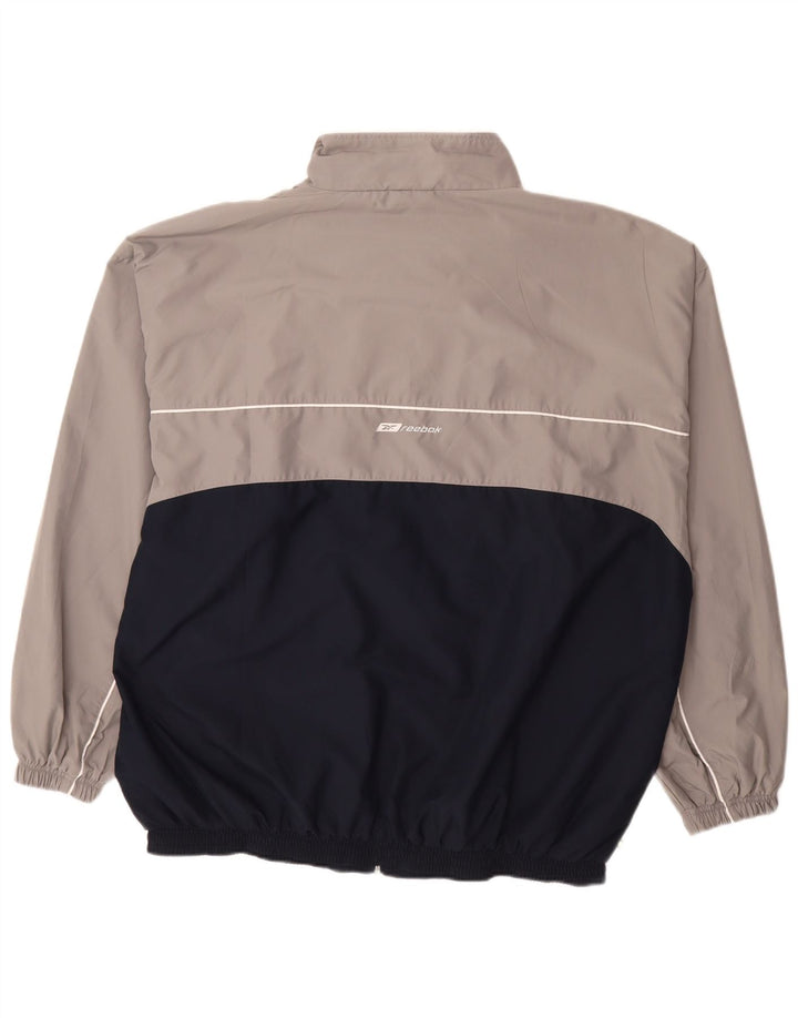 Męska kurtka dresowa REEBOK 2XL Szary poliester z blokami kolorów