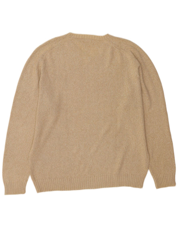 Męski sweter Kappa z dekoltem w kształcie litery V, 2XL, beżowa bawełna