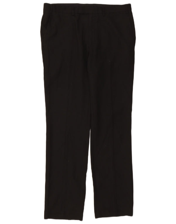 Marks & Spencer Męskie spodnie garniturowe slim fit W34 L32 czarne