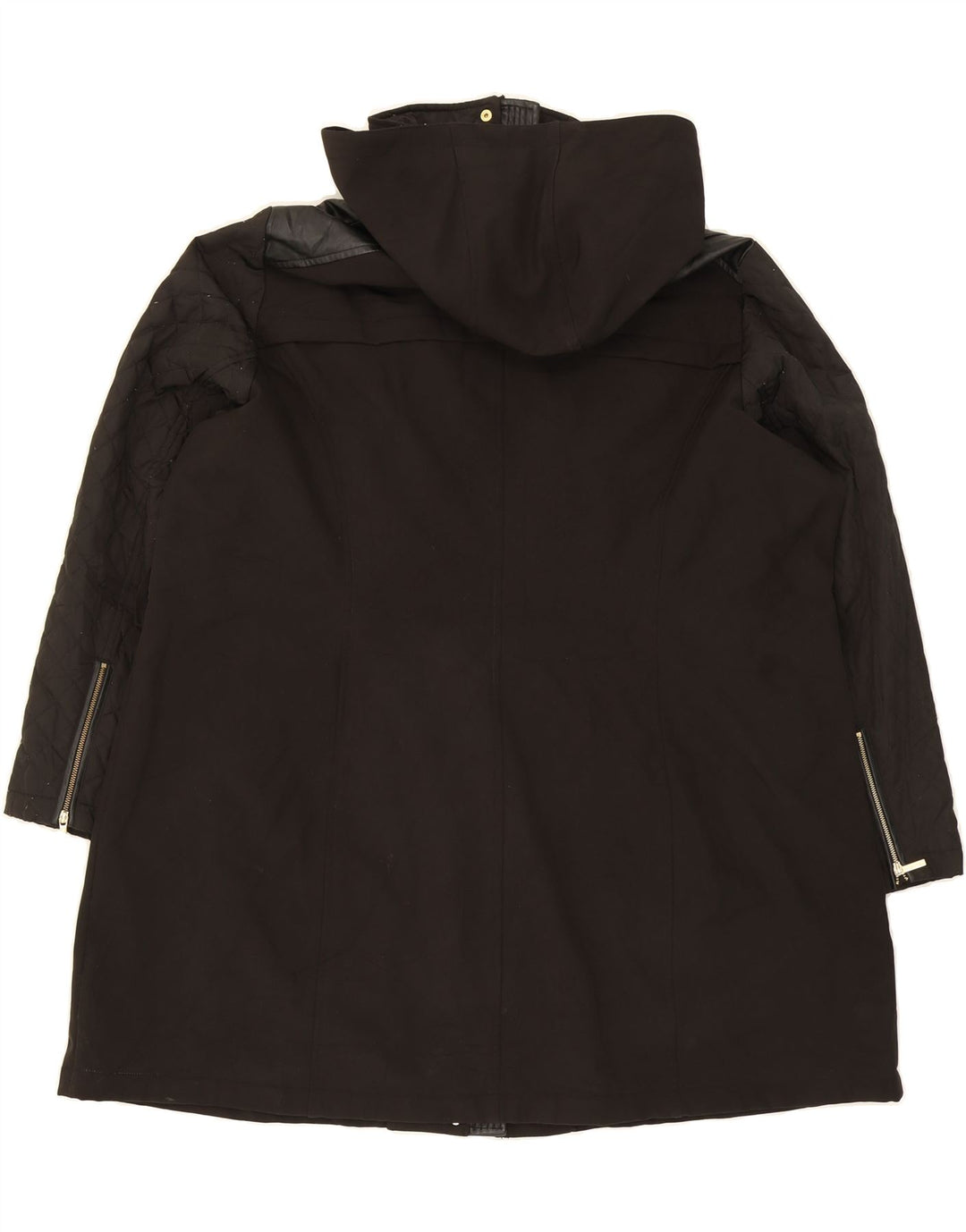MICHAEL KORS Womens Hooded Raincoat UK 22 3XL Black Polyester Vintage Michael Kors and Second-Hand Michael Kors from Messina Hembry 