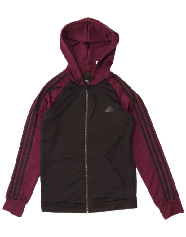 Damski sweter z kapturem i zamkiem błyskawicznym Adidas UK 12/14 Średni czarny, blok kolorów