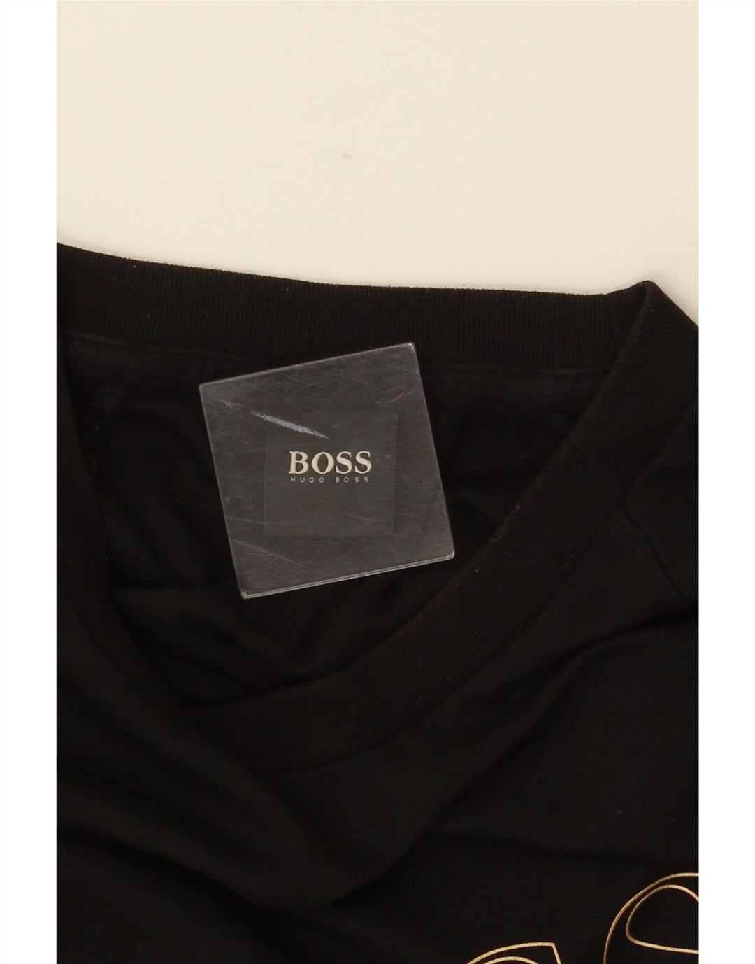 Męska bluza z grafiką HUGO BOSS, średnia czarna bawełna