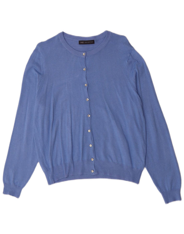 Marks & Spencer Damski sweter kardigan UK 16, duży, niebieski, wiskoza