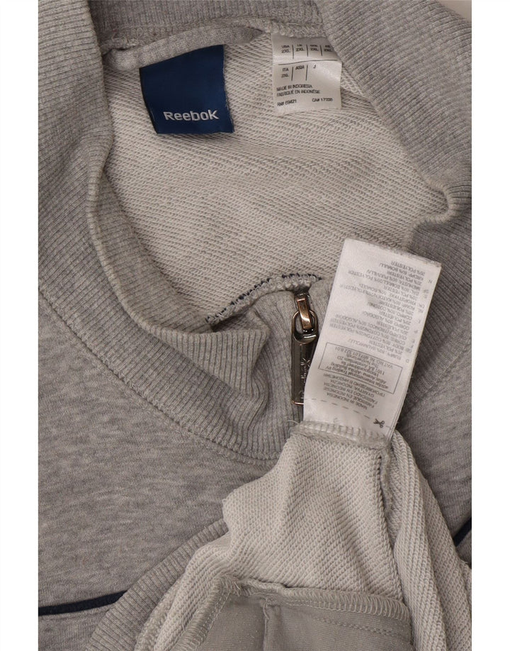 REEBOK Mens Tracksuit Top Jacket 2XL Grey Cotton Vintage Reebok and Second-Hand Reebok from Messina Hembry 