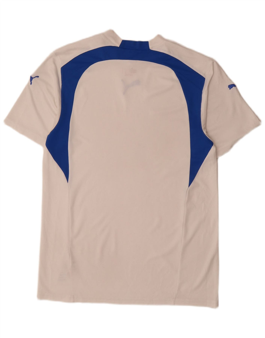 Męska koszulka Puma Top, mała, biała, z blokami kolorów, poliestrowa