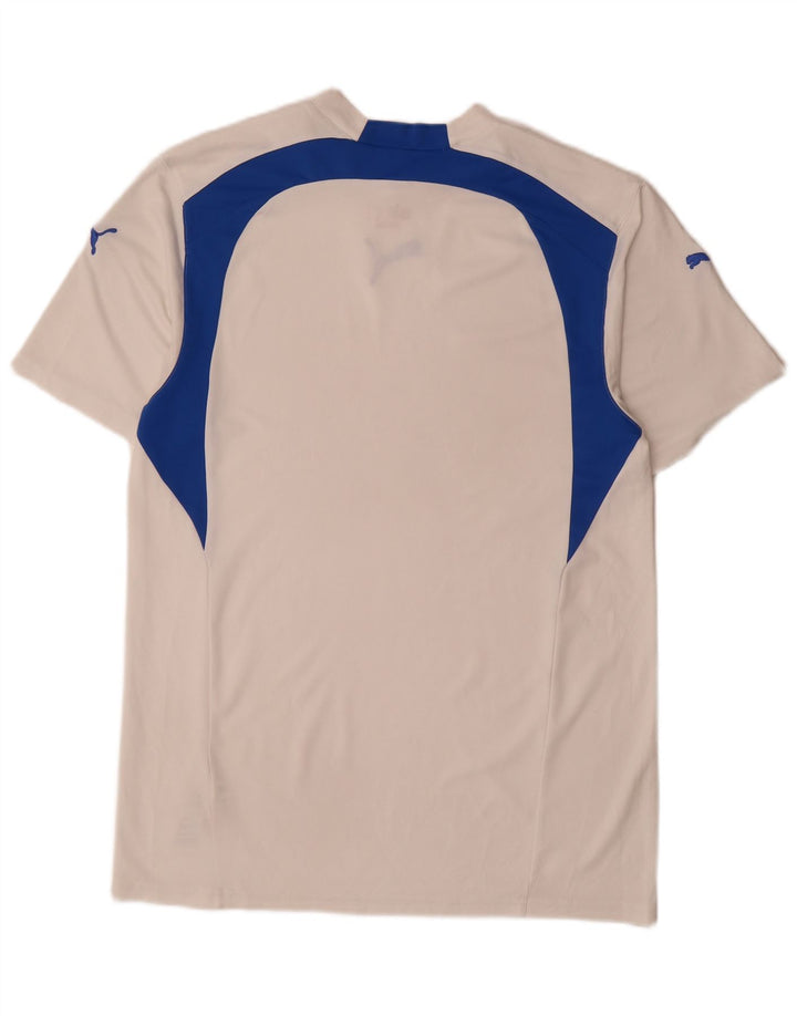 Męska koszulka Puma Top, mała, biała, z blokami kolorów, poliestrowa
