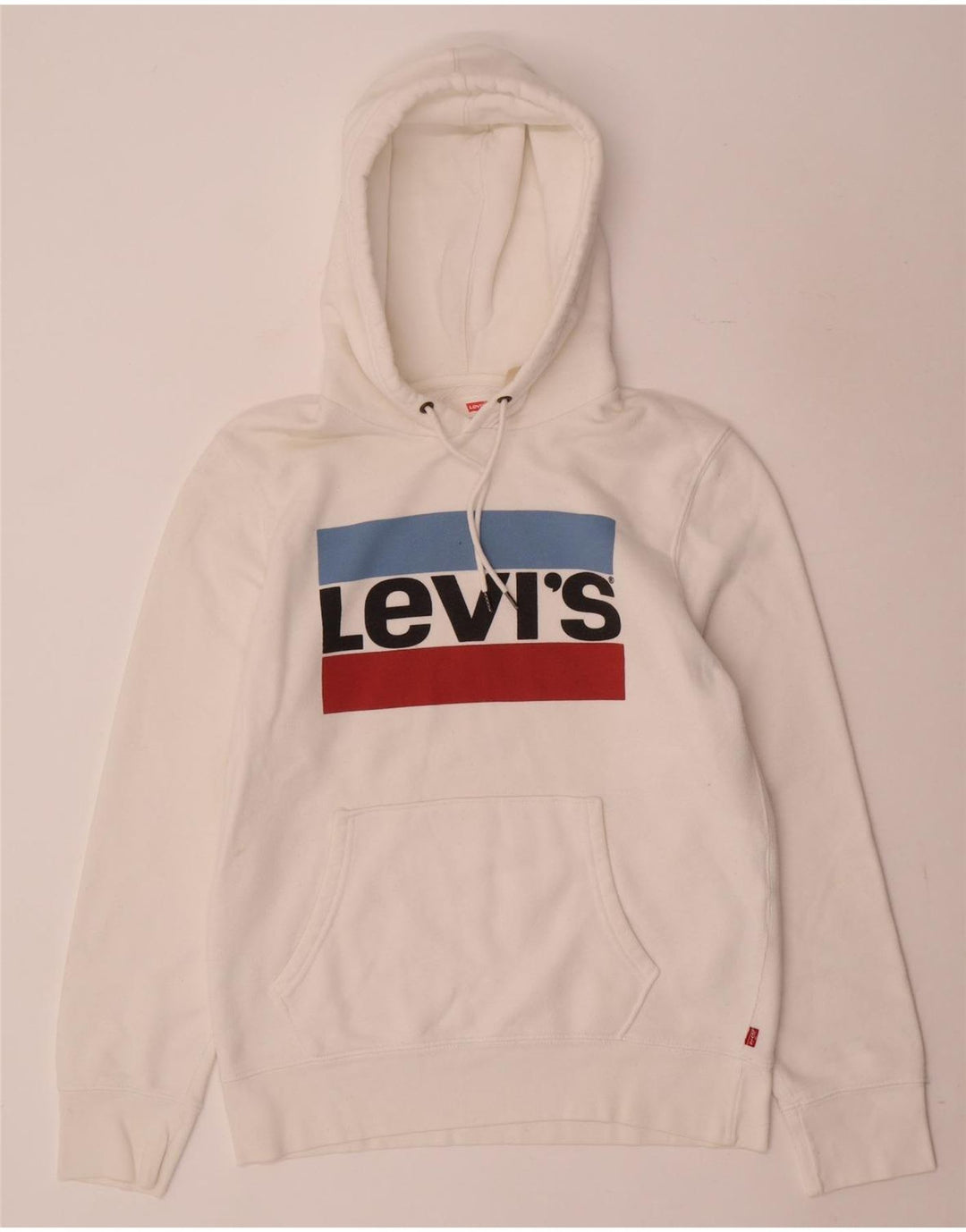 Męski sweter z kapturem Levi's z grafiką, mały, biały, bawełniany