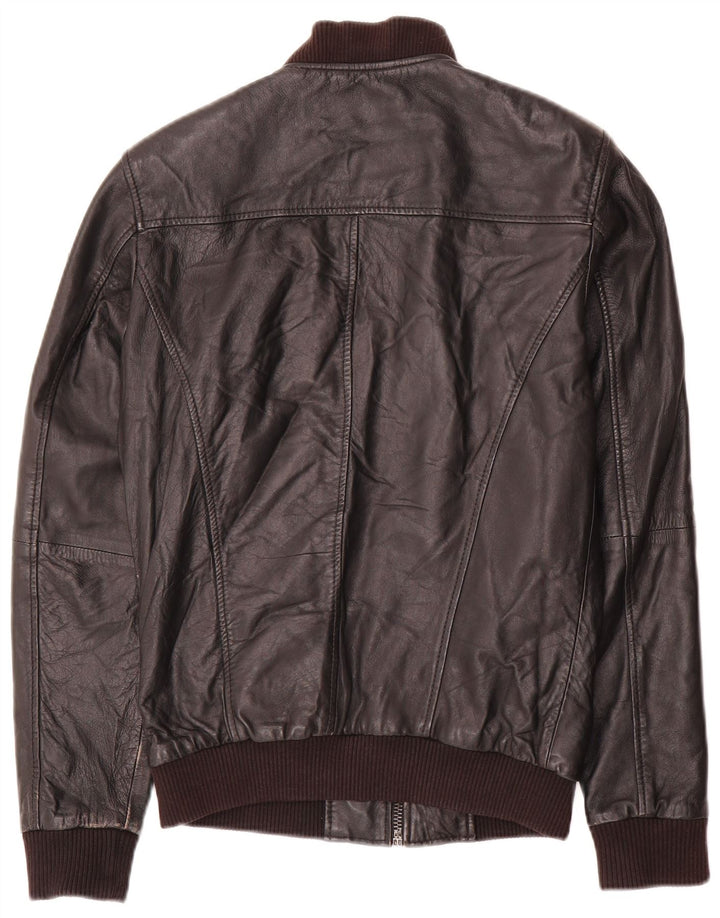 Męska kurtka skórzana Pull & Bear UK 36, mała, czarna, z blokami kolorów