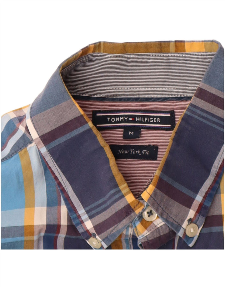 Męska koszula Tommy Hilfiger New York Fit w średnią niebieską kratkę, bawełniana