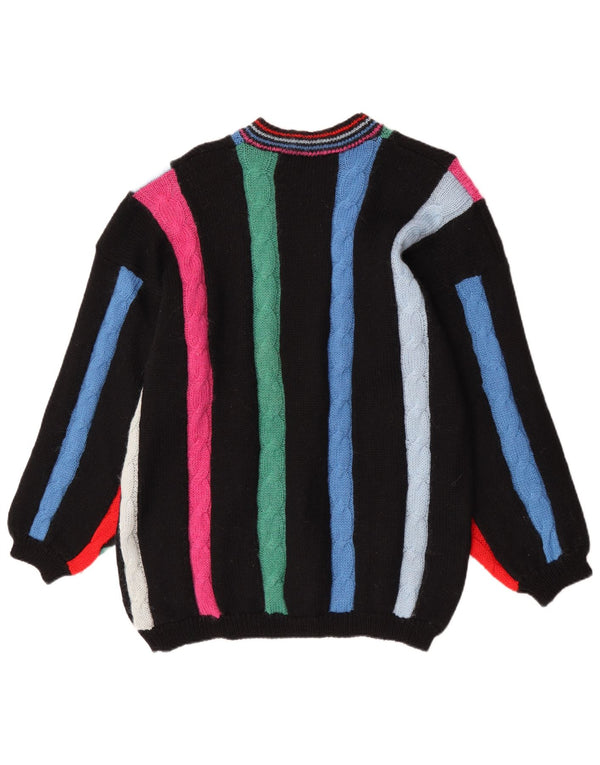 Sweter damski w stylu vintage z okrągłym dekoltem UK 16, duży, wielokolorowy