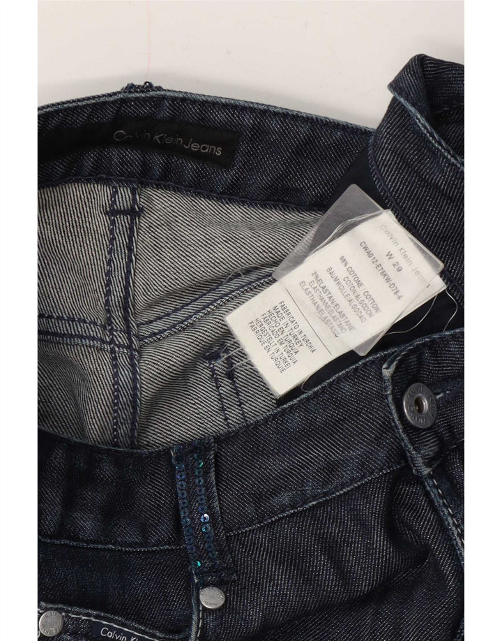 Damskie jeansy Calvin Klein Cropped W29 L24 Granatowe, bawełniane