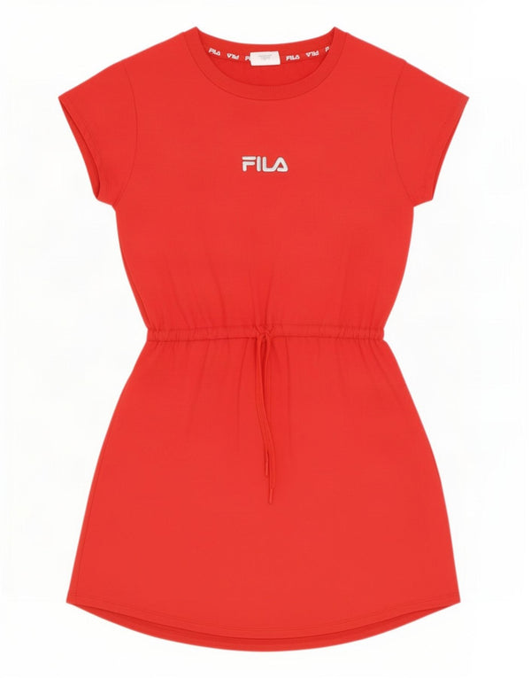 Damska sukienka t-shirtowa Fila z grafiką UK 14, średnia czerwona bawełna