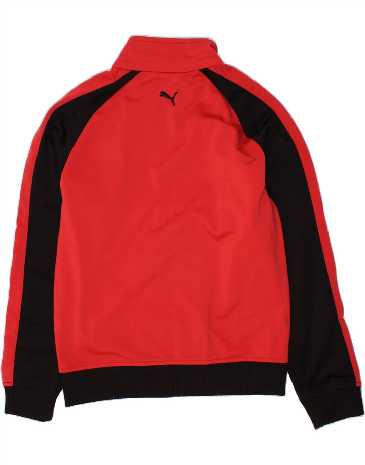 PUMA Boys Tracksuit Top Jacket 9-10 Years Medium Red Colourblock Polyester Vintage Puma and Second-Hand Puma from Messina Hembry 