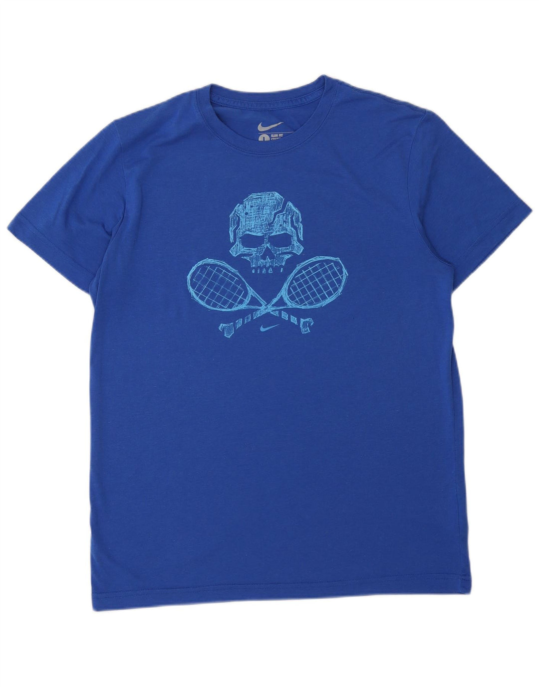 Męski T-shirt NIKE o dopasowanym kroju z grafiką, duży, niebieski, poliester