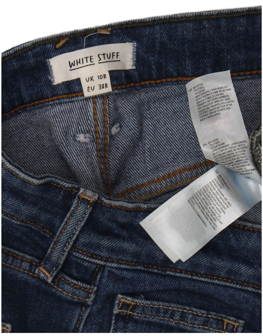 WHITE STUFF Womens High Rise Slim Jeans UK 10 Small W30 L28 Blue