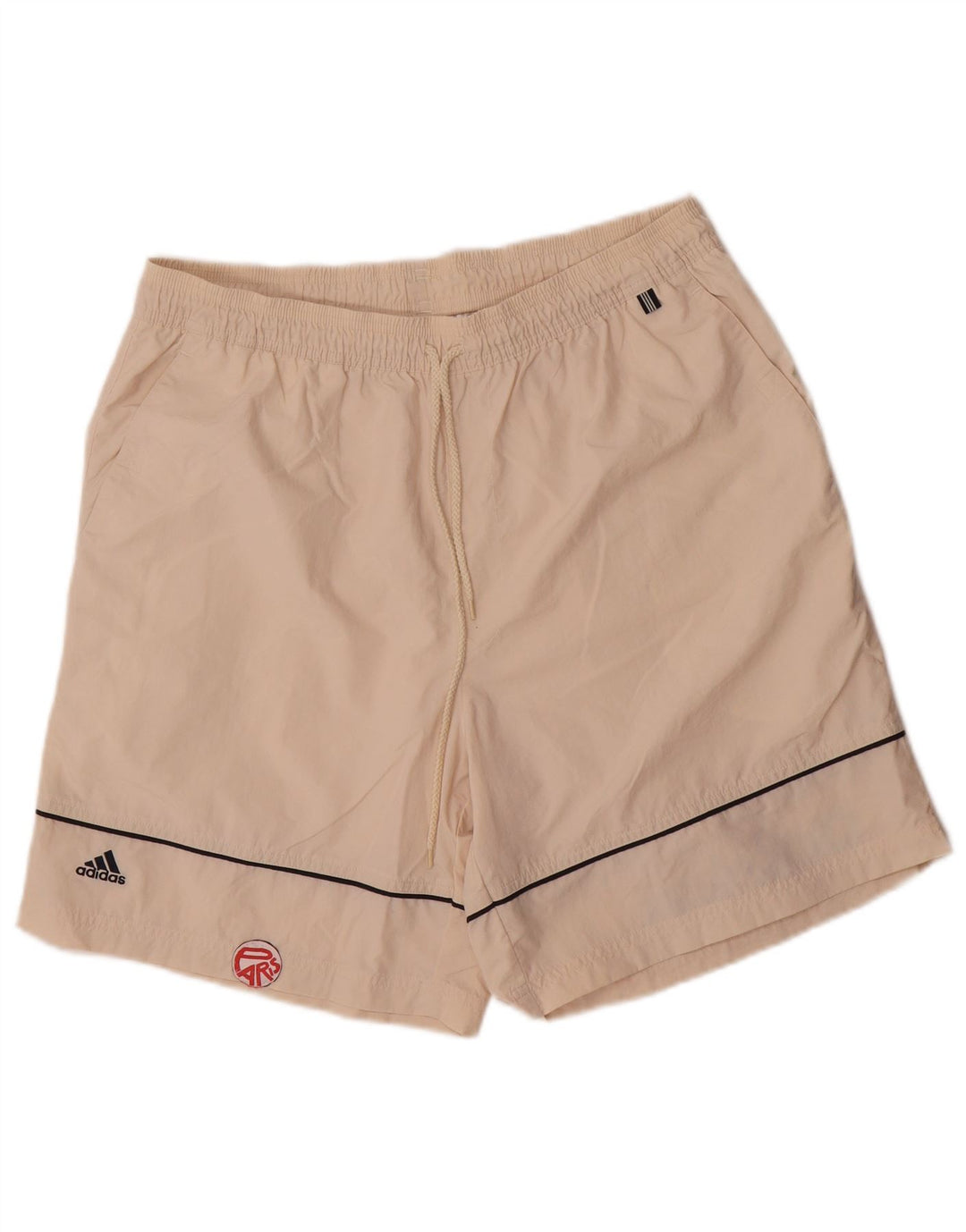 Męskie spodenki sportowe Adidas z grafiką, duże, złamane, białe, poliestrowe