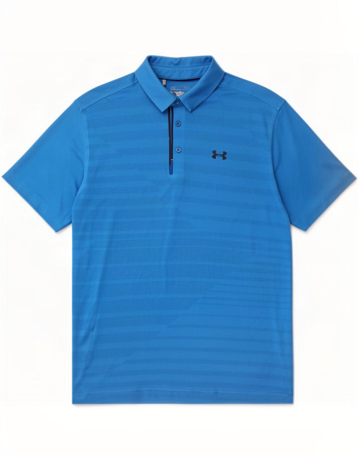 Męska koszulka polo Under Armour Heat Gear, duża, niebieska, poliestrowa w paski