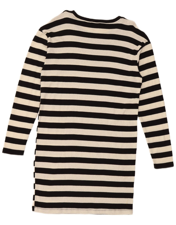 Damska sukienka T-shirtowa z długim rękawem Zara UK 14, średnie czarne paski