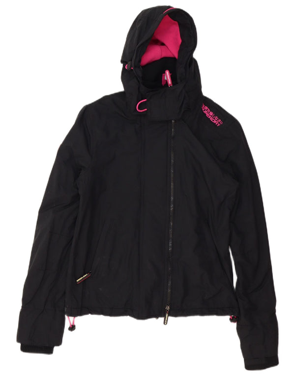 SUPERDRY Womens Oversized Windbreaker Jacket UK 10 Small  Black