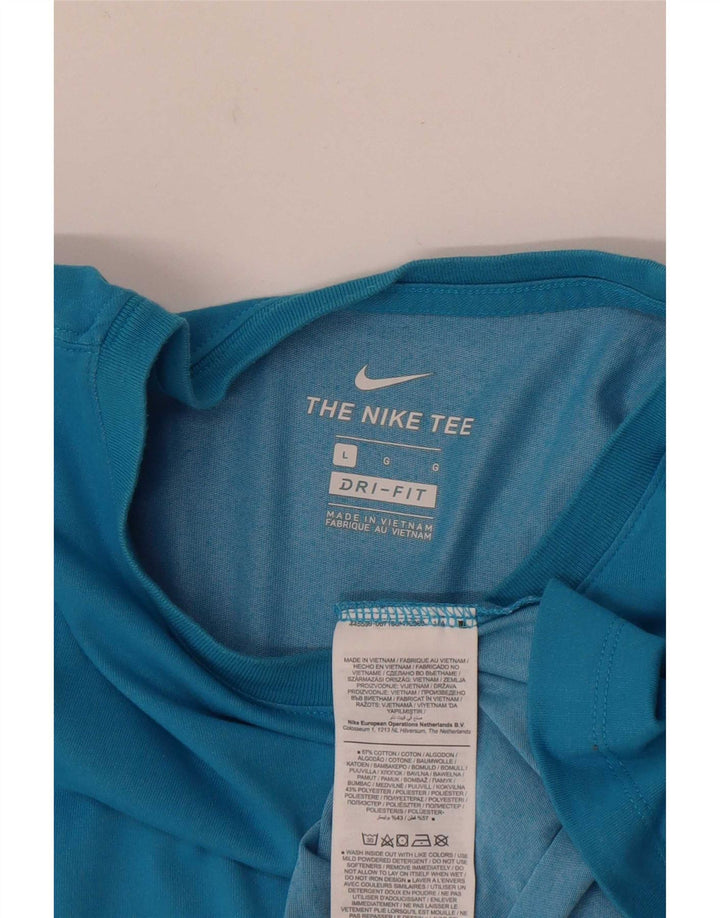 Męski T-shirt Nike Dri Fit, duży, niebieski, bawełniany