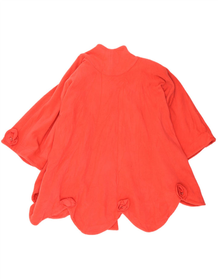 Vintage damski płaszcz ponczo UK 20 2XL czerwony