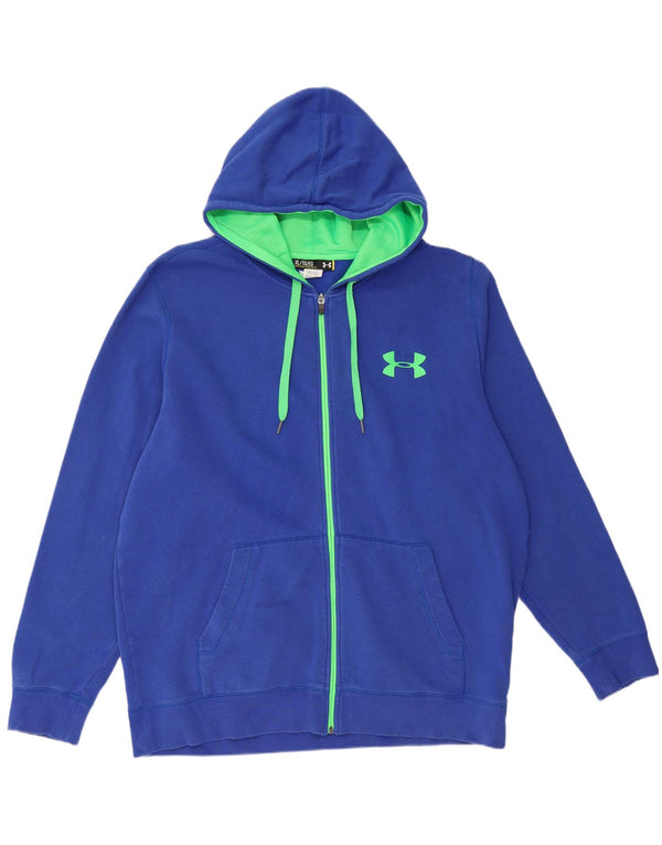 UNDER ARMOUR Męski sweter z kapturem i zamkiem XL, niebieski, bawełniany