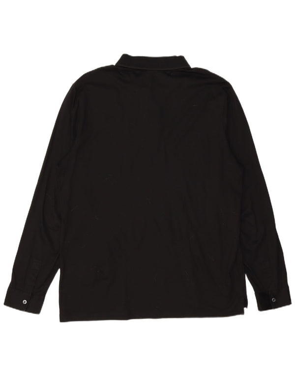 Męska koszulka polo z długim rękawem HUGO BOSS, slim fit, 2XL, czarna bawełna