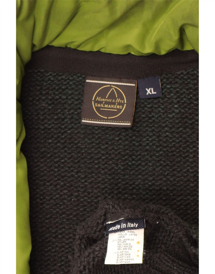 MURPHY & NYE Męski sweter rozpinany Sailmakers XL, szara wełna