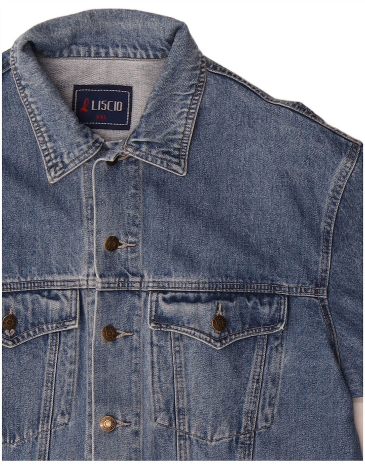 Vintage męska kurtka dżinsowa UK 44 2XL niebieska bawełna