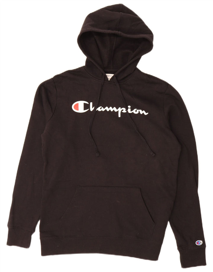 Męski sweter z kapturem Champion Graphic, średni czarny, bawełniany