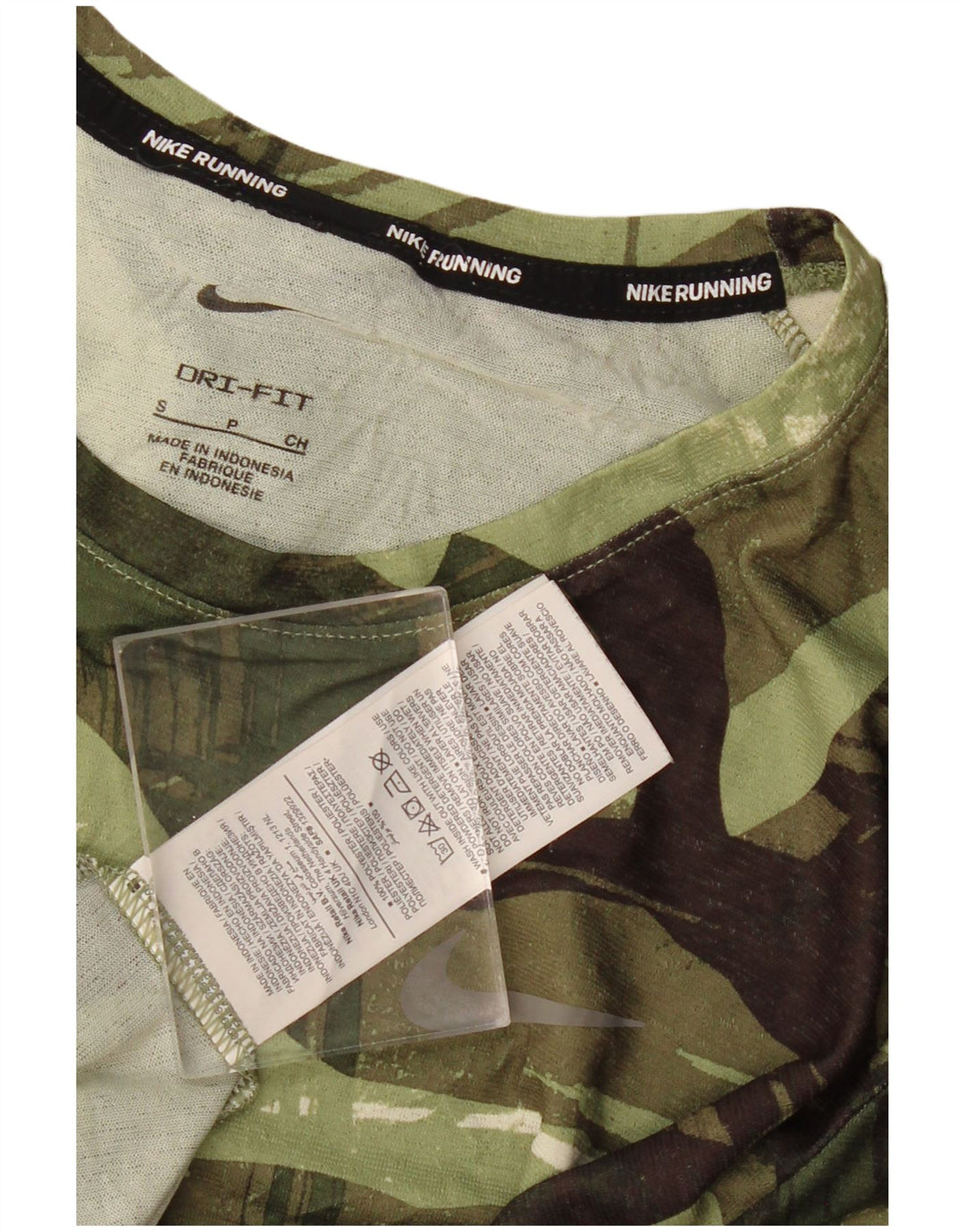 Męski T-shirt Nike Dri Fit, mały, geometryczny poliester w kolorze khaki