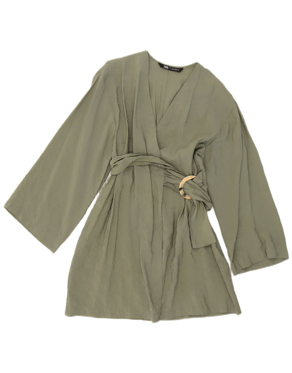 Damska sukienka kopertowa Zara UK 10, mała, khaki, modal